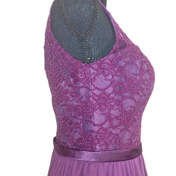 MORILEE LACE AND CHIFFON BRIDESMAID DRESS | EGGPLANT COLOR | SIZE 10 - Picture 5 of 12